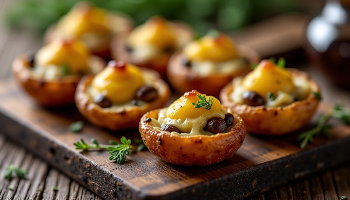 Bouchées de pommes de terre aux champignons et comté à l’airfryer : croustillantes sans friteuse