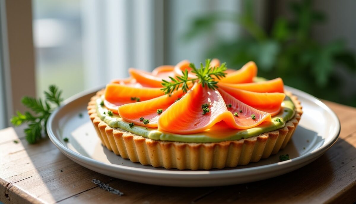 Tarte à la crème d’avocat et saumon : froide, crémeuse, croquante et ultra simple à réussir