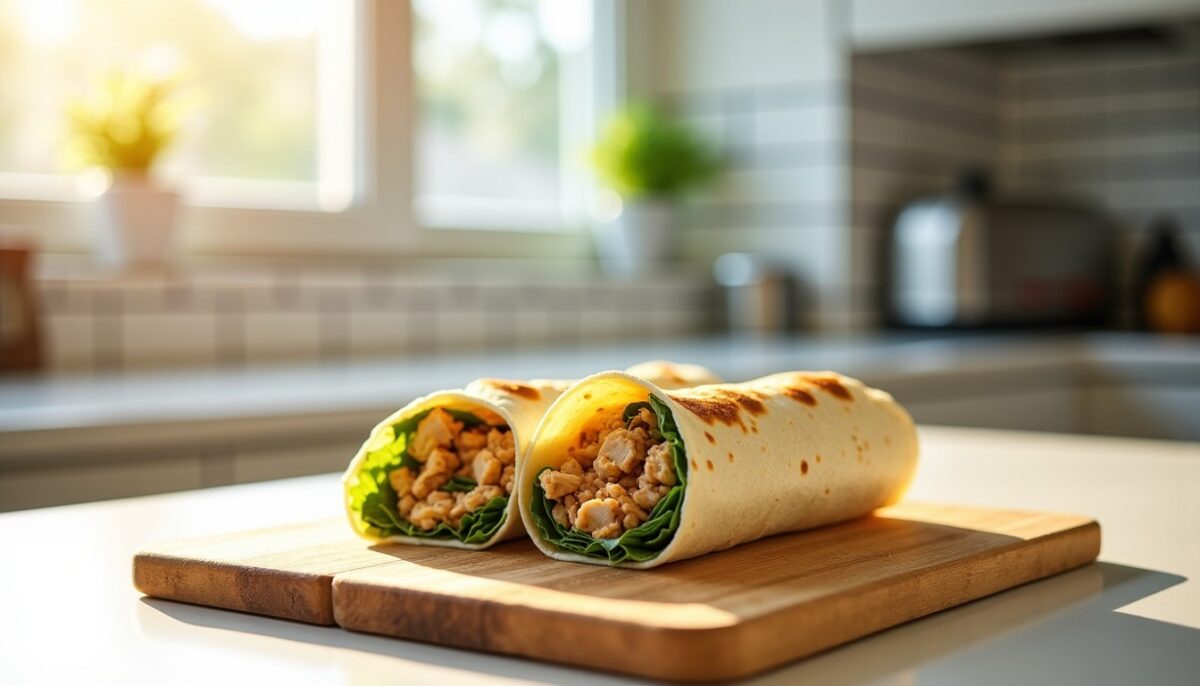Wraps poulet ail-parmesan avec reste de poulet : la combine rapide qui devient hebdomadaire