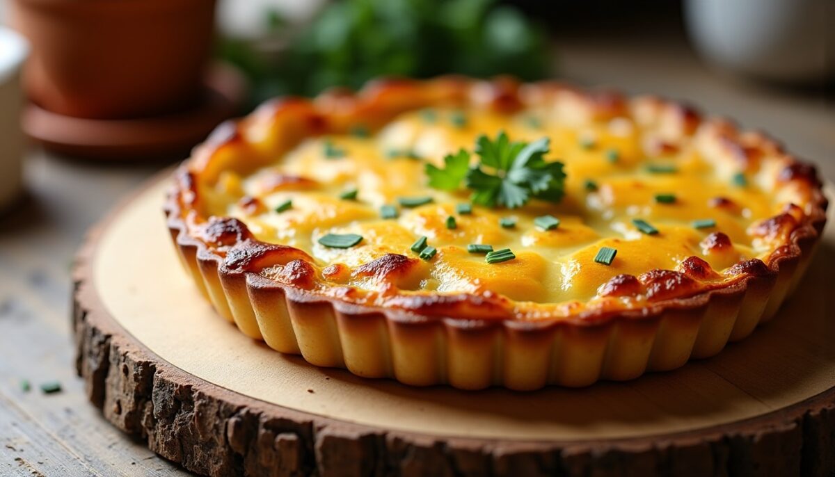 Tarte pommes de terre sans pâte : oignons caramélisés et emmental gratiné, la surprise