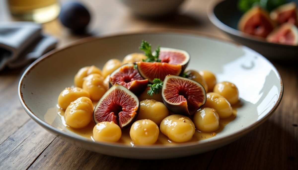 Gnocchi crémeux aux figues caramélisées et speck croustillant : le contraste parfait à table