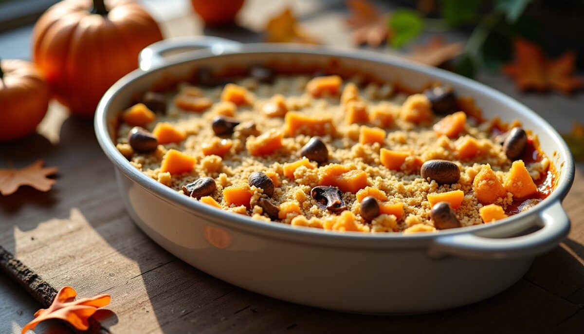 Crumble salé potimarron-champignons : meilleur que le gratin dimanche, croûte au parmesan inratable